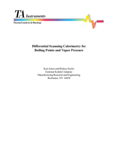 differential scanning calorimetry for boiling points and vapor pressure