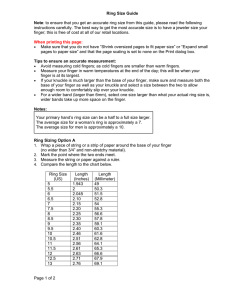 Ring Size Guide Note: to ensure that you get an accurate ring size