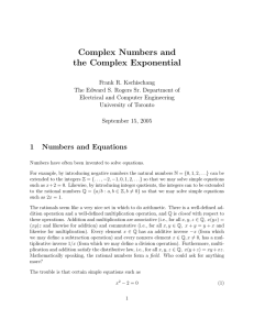 Complex Numbers and the Complex Exponential