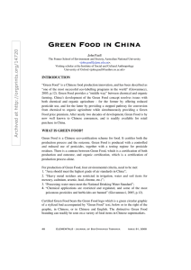 Green Food in China