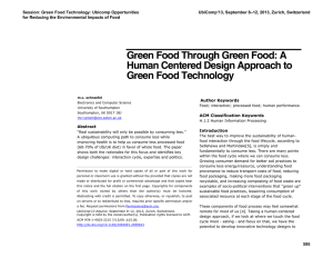 Green Food Through Green Food: A Human Centered