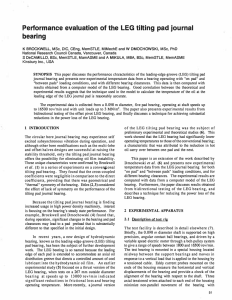 Performance evaluation of the LEG tilting pad journal bearing