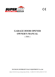 Garage Door Opener Owner`s Manual(S66)