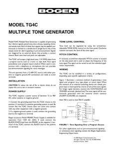 TG4C Manual - Mutiple Tone Generator