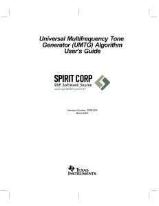 Universal Multifrequency Tone Generator (UMTG)