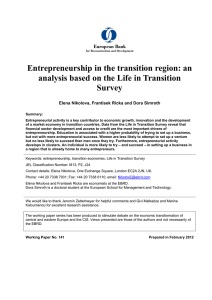 Entrepreneurship in the transition region: an analysis based