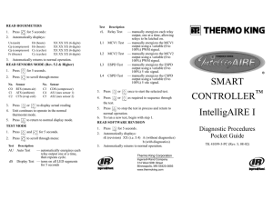 InteligAIRE Smart Controller IntelligAIRE I Diagnostic Procedures