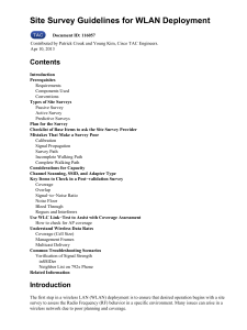 Site Survey Guidelines for WLAN Deployment