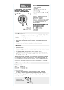 Operating Instructions GB Pressure gauges Model 232.XX.063 per