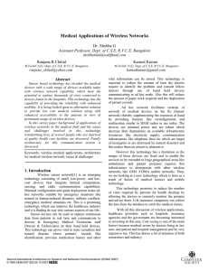 Medical Applications of Wireless Networks