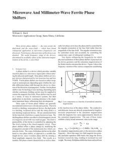 Microwave And Millimeter-Wave Ferrite Phase Shifters