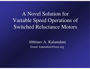 A Novel Solution for Variable Speed Operations of Switched