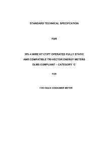 Technical Specification 3Ph 4 Wire HT CT/PT Operated