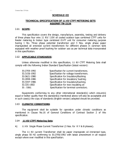 SCHEDULE-III TECHNICAL SPECIFICATION OF 11 KV CTPT