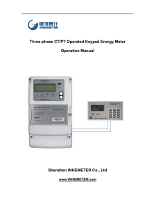 Three-phase CT/PT Operated Keypad Energy Meter
