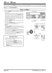 MENU MODE - Yaesu.com