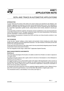 scr`s and triacs in automotive applications