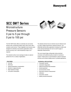 SCC SMT Series Microstructure Pressure Sensors 0 psi to 5 psi