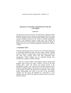 REGIONAL ECONOMIC GROUPINGS OF THE OIC COUNTRIES