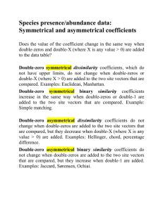 "Symmetrical and asymmetrical coefficients" (Teaching document)