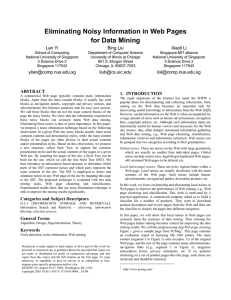 Eliminating Noisy Information in Web Pages for Data Mining