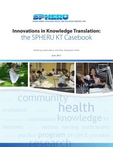 the SPHERU KT Casebook - Model Systems Knowledge Translation