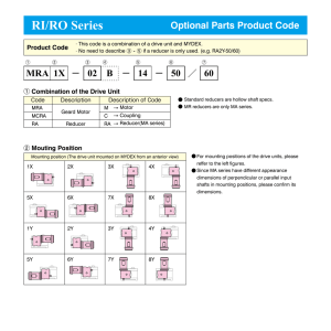 Optional Parts Product Code RI/RO Series