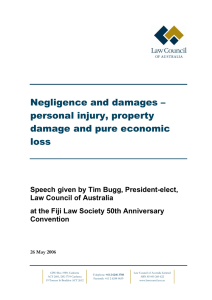 Negligence and damages – personal injury, property damage and