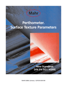 Perthometer. Surface Texture Parameters