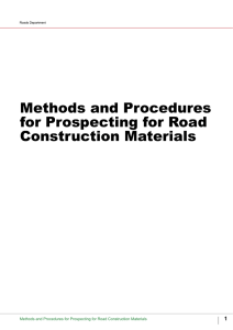 Methods and Procedures for Prospecting for Road Construction