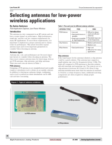 Selecting antennas for low-power wireless