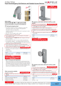Ancillary Fittings Push Pad Emergency Exit Devices and