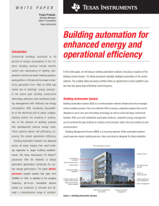 Building automation for enhanced energy and