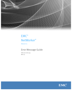 EMC NetWorker Release 8.1 Error Message Guide