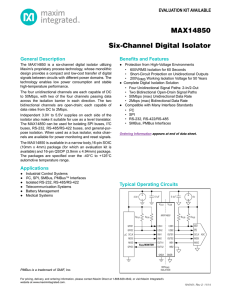 MAX14850 Six-Channel Digital Isolator - Part Number Search