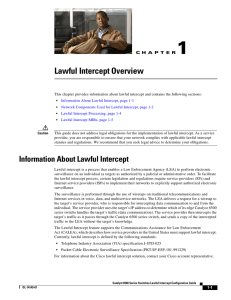 Lawful Intercept Overview