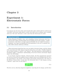 Chapter 3 Experiment 1: Electrostatic Forces
