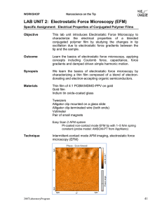 LAB UNIT 2: Electrostatic Force Microscopy (EFM)