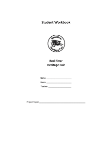 Student Workbook - Red River Heritage Fair, Thursday, May 5, 2016.
