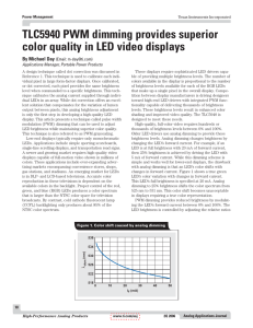 TLC5940 PWM dimming provides superior color