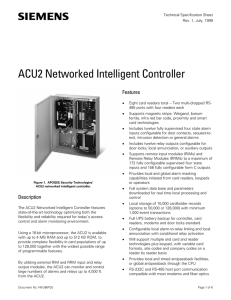 ACU2 Networked Intelligent Controller