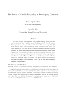The Roots of Gender Inequality in Developing Countries