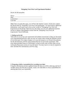 Designing Your Own Lab Experiments Handout
