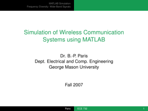 Simulation of Wireless Communication Systems using MATLAB