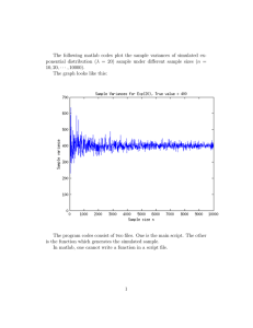The following matlab codes plot the sample variances of simulated ex