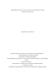 A PRELIMINARY STUDY OF LOSS FACTOR(tan  ) IN DIELECTRIC