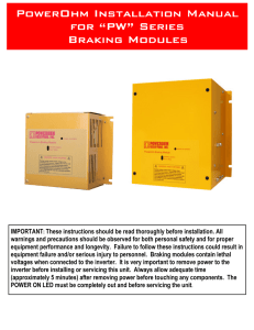 PowerOhm Installation Manual for “PW” Series Braking Modules