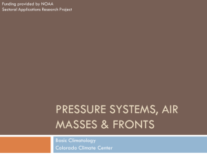 Pressure Systems Air Masses and Fronts