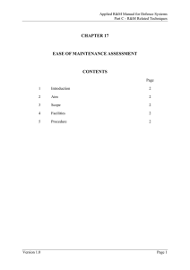 Chapter 17         Ease of Maintenance Assessment