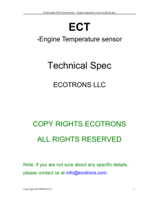 ECOTRONS Engine temperature sensor(ECT) technical spec